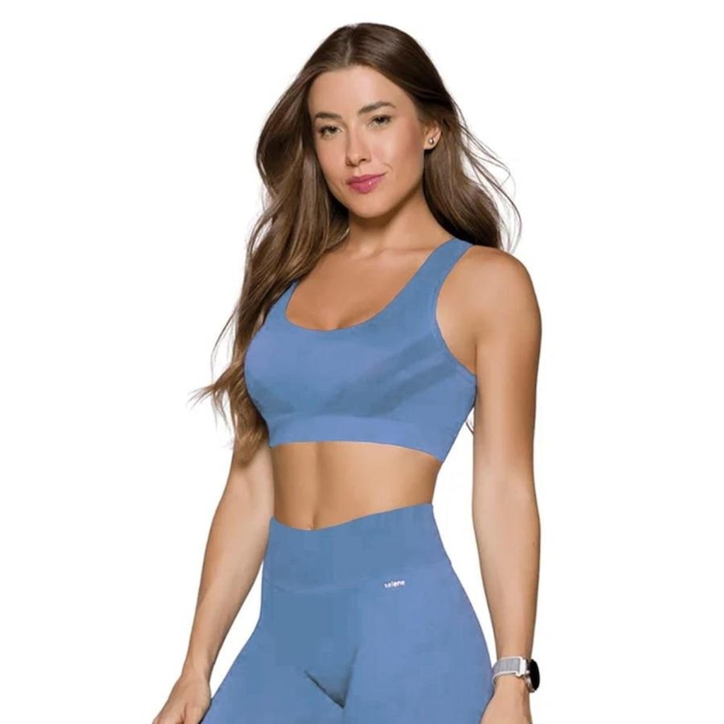 Top Fitness Selene Cropped sem Costura - Feminino