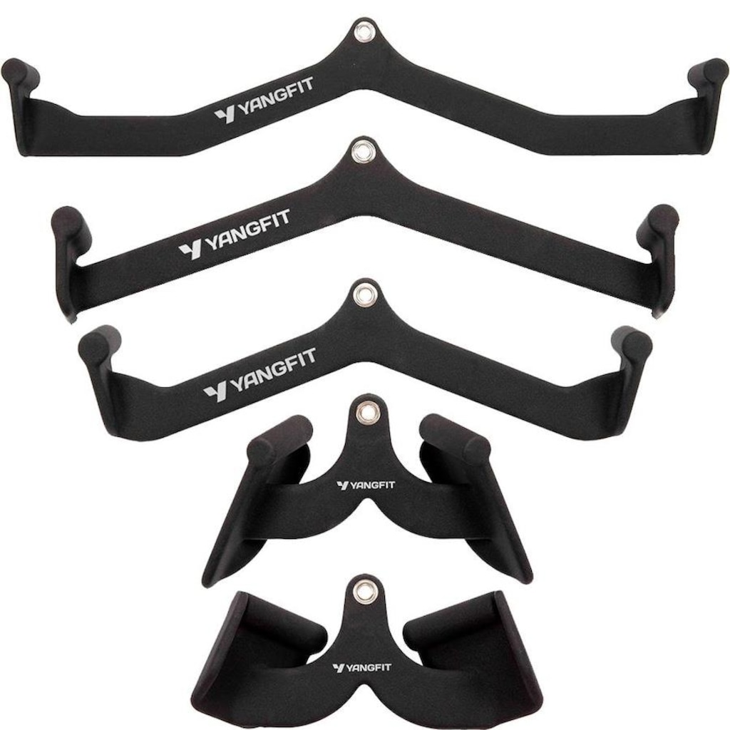 Kit de Puxadores Anatômicos Yangfit Musculação - 5 Peças
