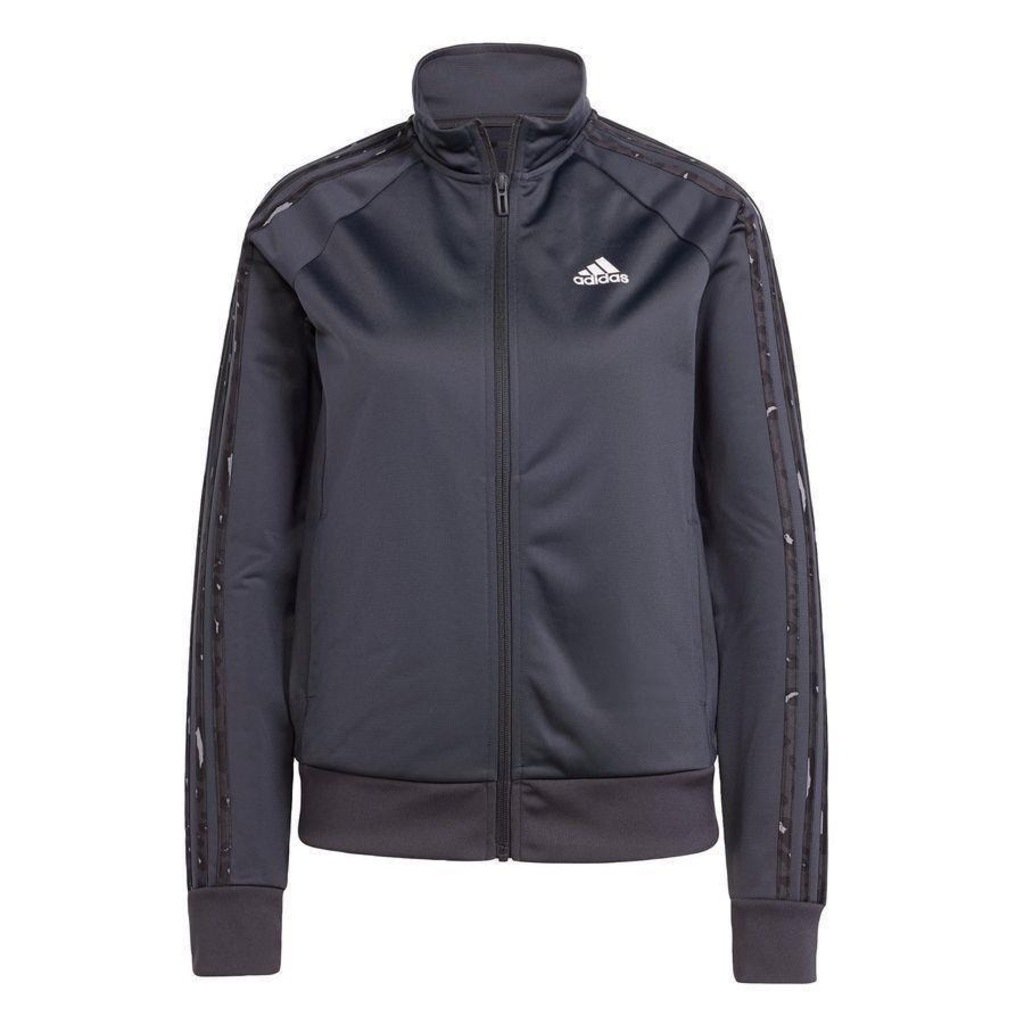 Jaqueta sem Capuz adidas Malha Estampa Animal Essentials Três Listras - Feminina - Foto 1