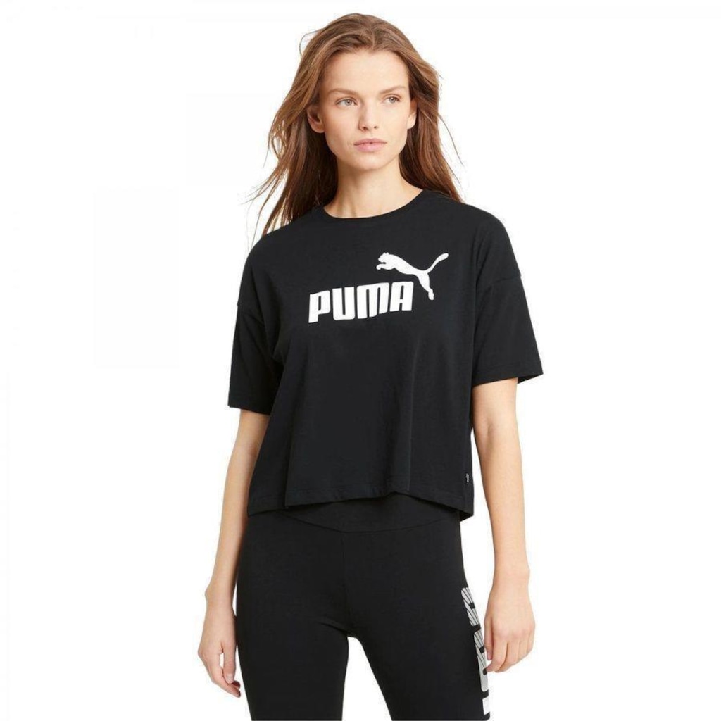 Camiseta Cropped Puma Essentials Logo - Feminina