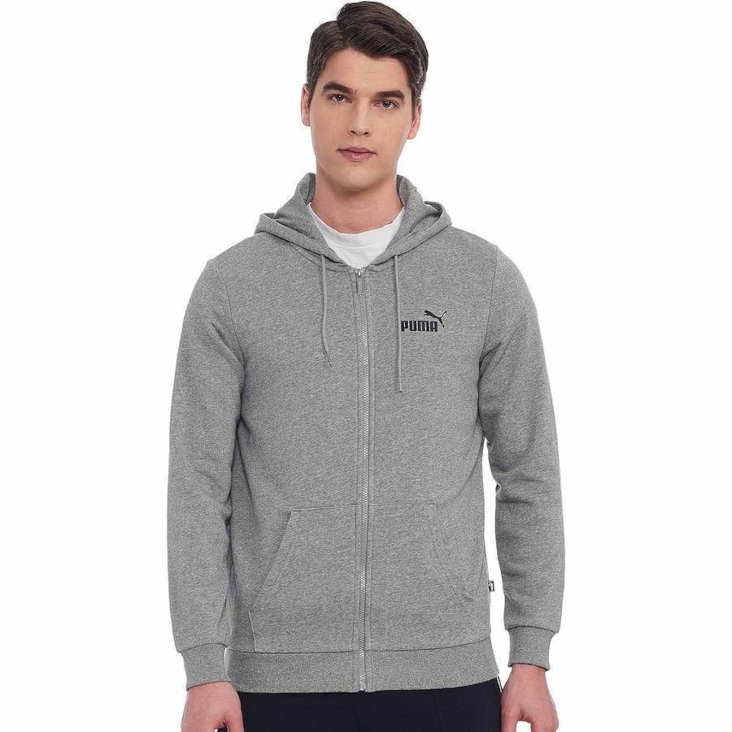 Jaqueta com Capuz Puma Moletom Essentials Small Logo - Masculina - Foto 1