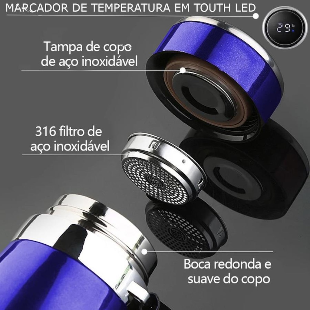 Imagem 2 do produto Garrafa Térmica Gold Sports em Aço Inoxidável 316 com Infusor - 800ml