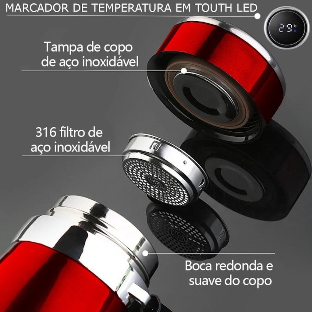 Imagem 2 do produto Garrafa Térmica Gold Sports em Aço Inoxidável 316 com Infusor - 800ml