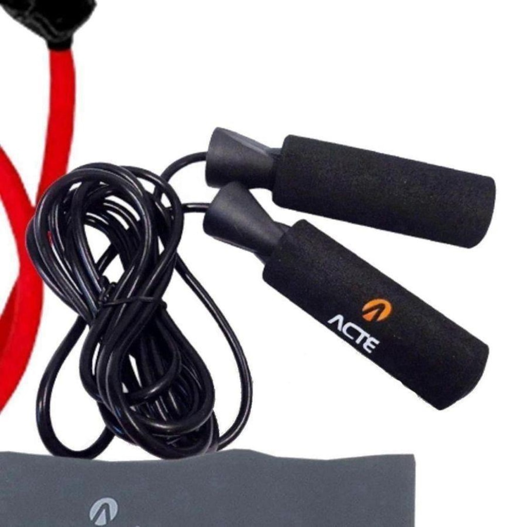 Imagem 2 do produto Kit Fitness Acte Sports: Corda + Extensor + Faixa Elástica Bt Addicted Forte Kit-Btf