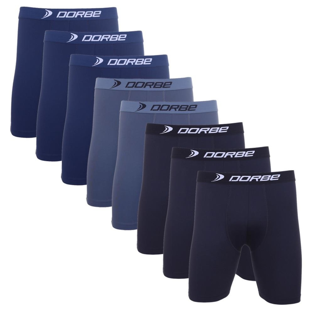 Kit 8 Cuecas Long Leg Plus Size Poliamida Dorbe Original