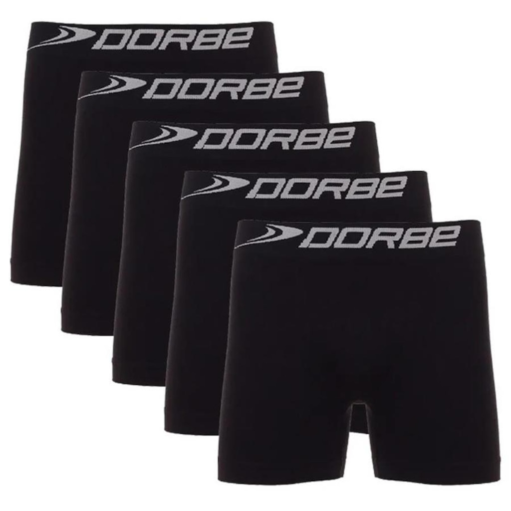 Kit de Cuecas Boxer Poliamida Dorbe Sem Costura - 5 Unidades - Adulto