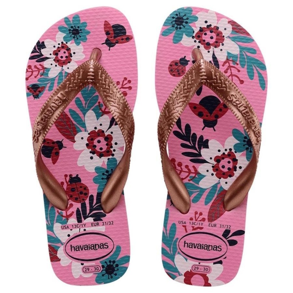 Chinelo Havaianas Kids Flores - Infantil - Foto 1