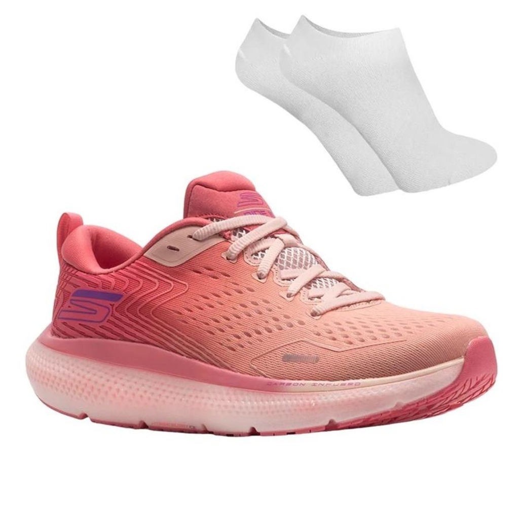 Tênis Skechers Go Run Ride 11 + 1 Par de Meias - Feminino - Foto 1