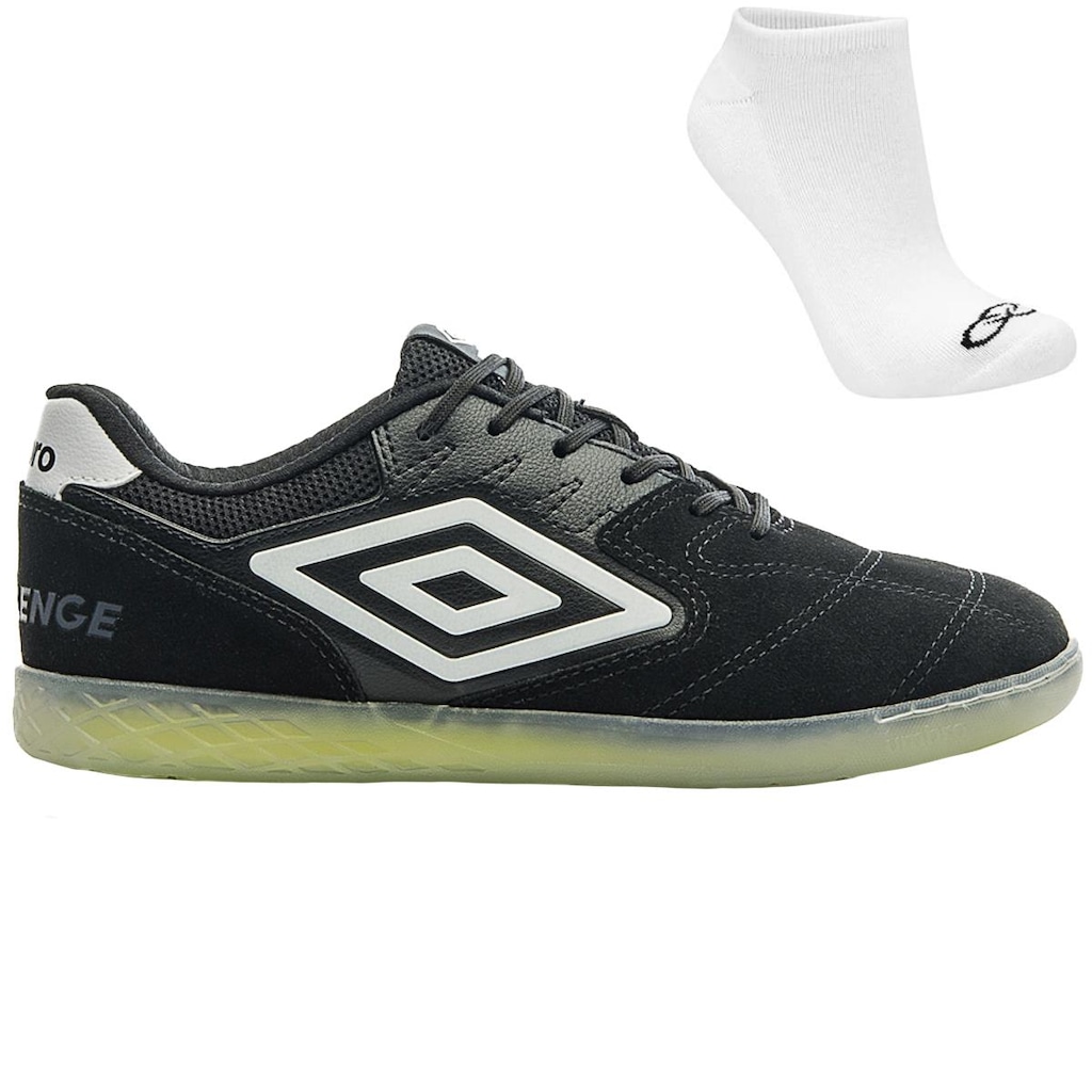 Kit Chuteira Futsal Umbro Pro Challenge + Meias - Adulto - Foto 1