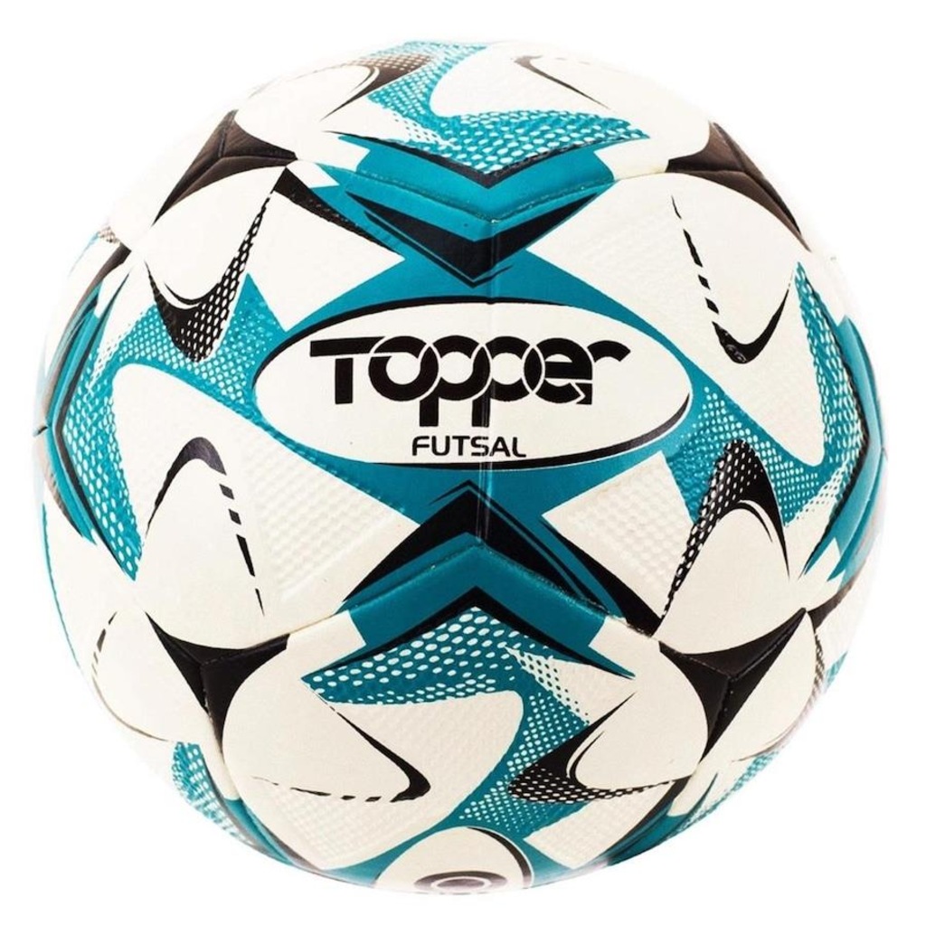 Bola de Futsal Topper Slick Colorful - Branco e Verde - Foto 1