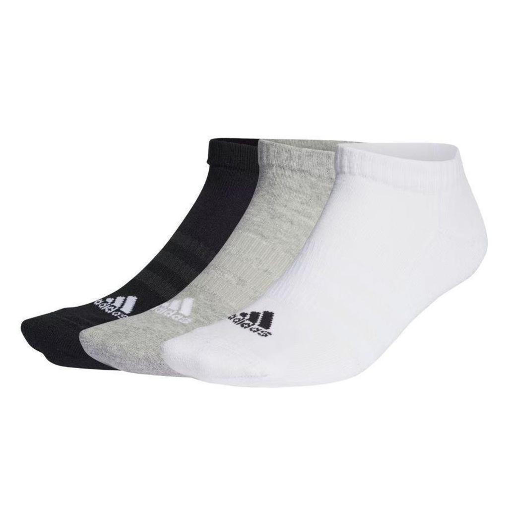 Meia adidas Cano Baixo - Unissex - 3 Pares