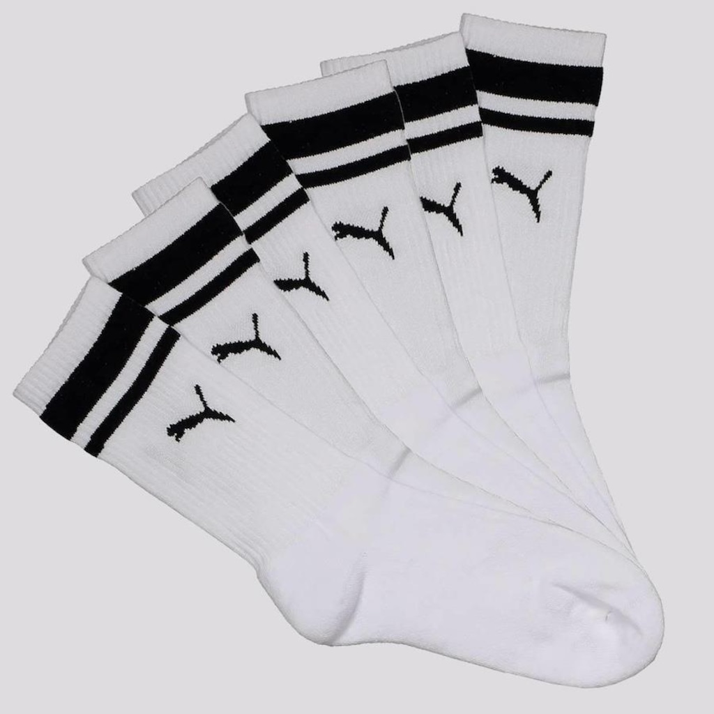 Kit Meia Cano Longo Puma Heritage - 6 Pares - Feminina