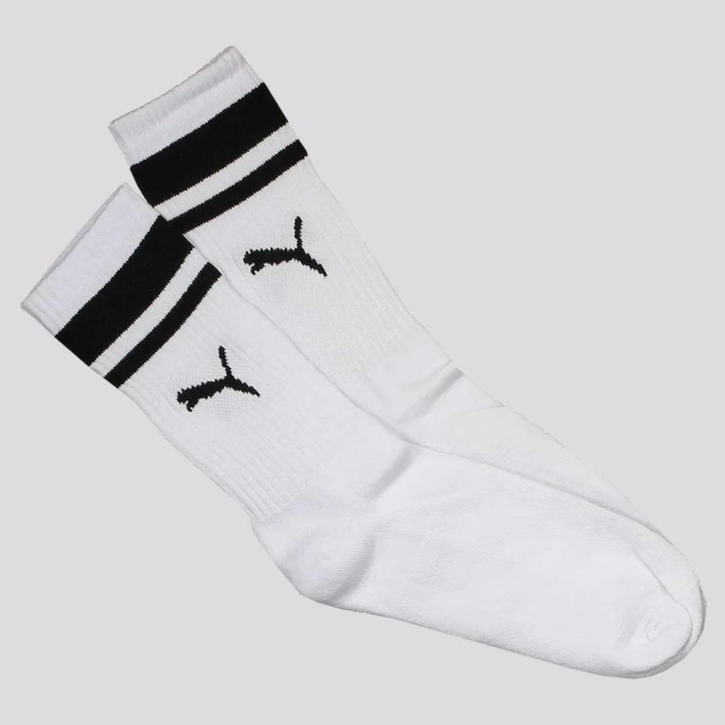Kit Meia Cano Longo Puma Heritage - 2 Pares - Feminina