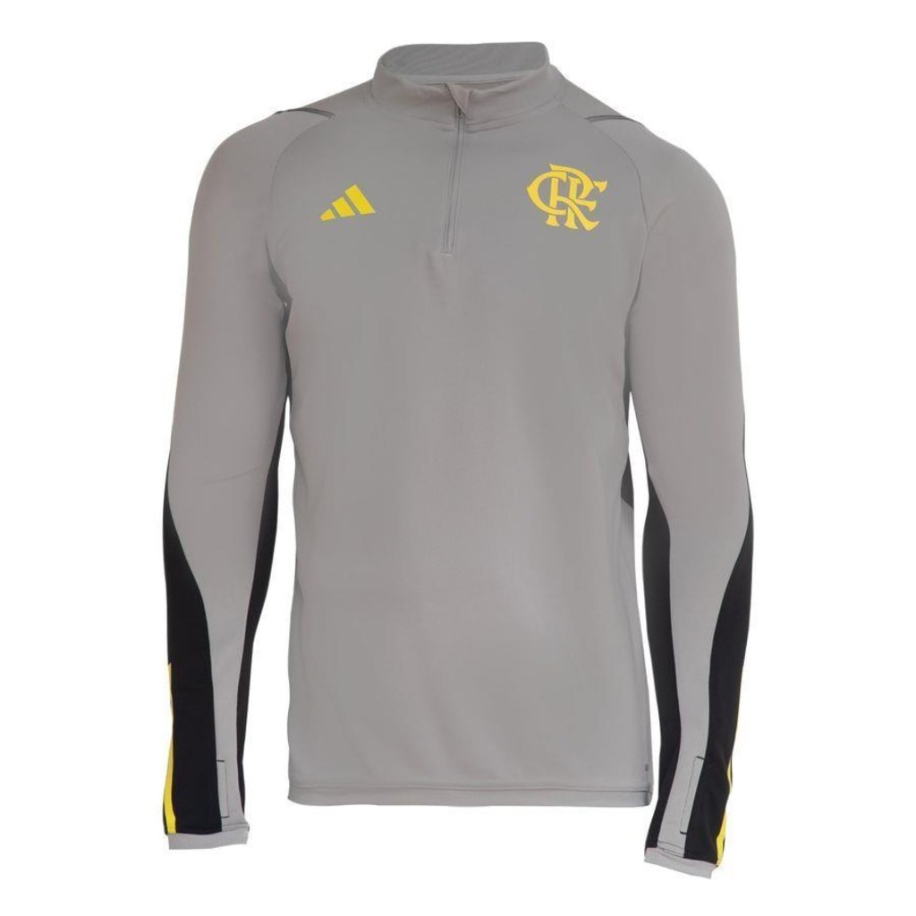 Blusão de Moletom sem Capuz do Flamengo Treino Comissão Flamengo adidas - Masculino - Foto 1
