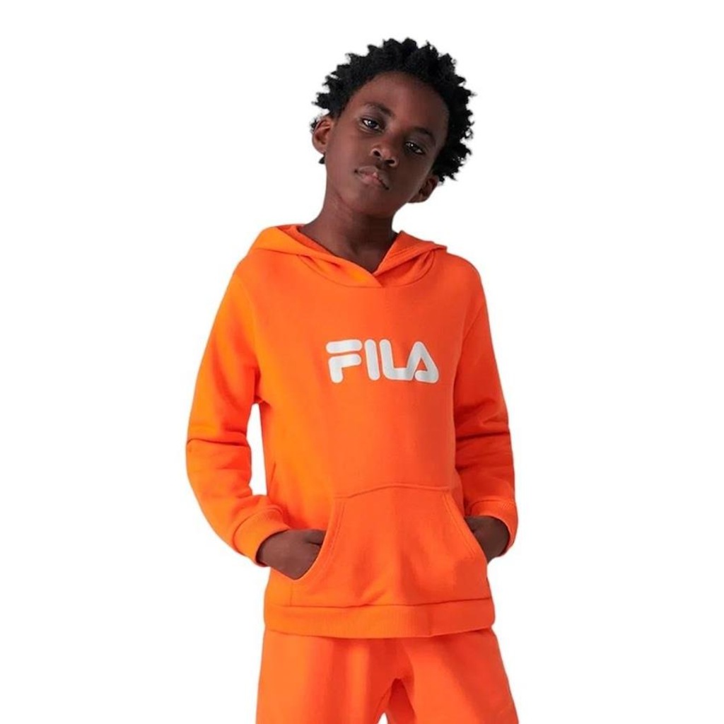 Blusão de Moletom Fila Letter Fun - Infantil - Foto 1