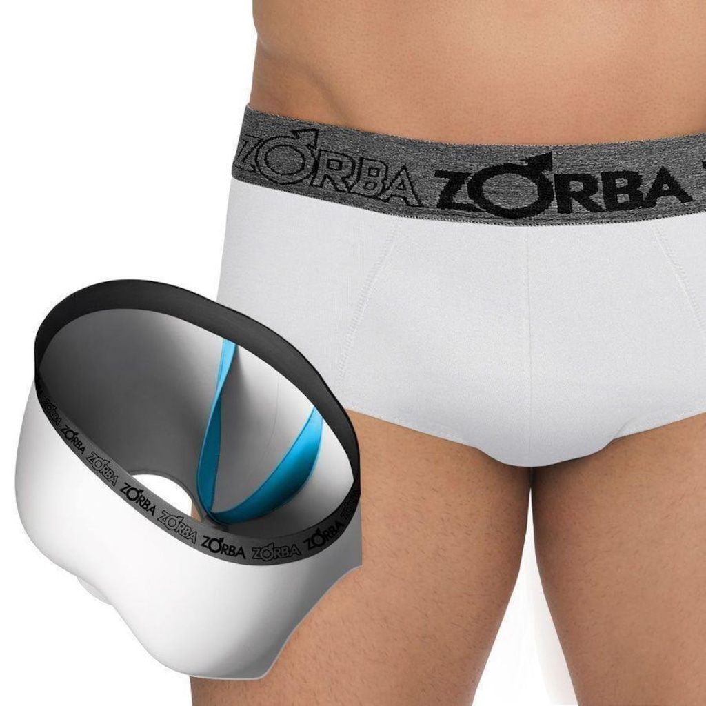 Imagem 2 do produto Kit 3 Cuecas Zorba Slip Comsuporte Anatômico - Adulto