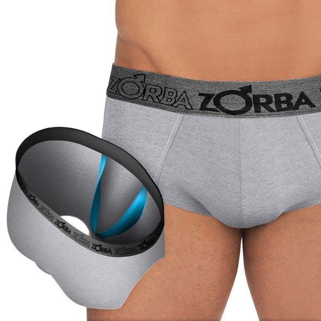 Imagem 3 do produto Kit 3 Cuecas Zorba Slip Comsuporte Anatômico - Adulto