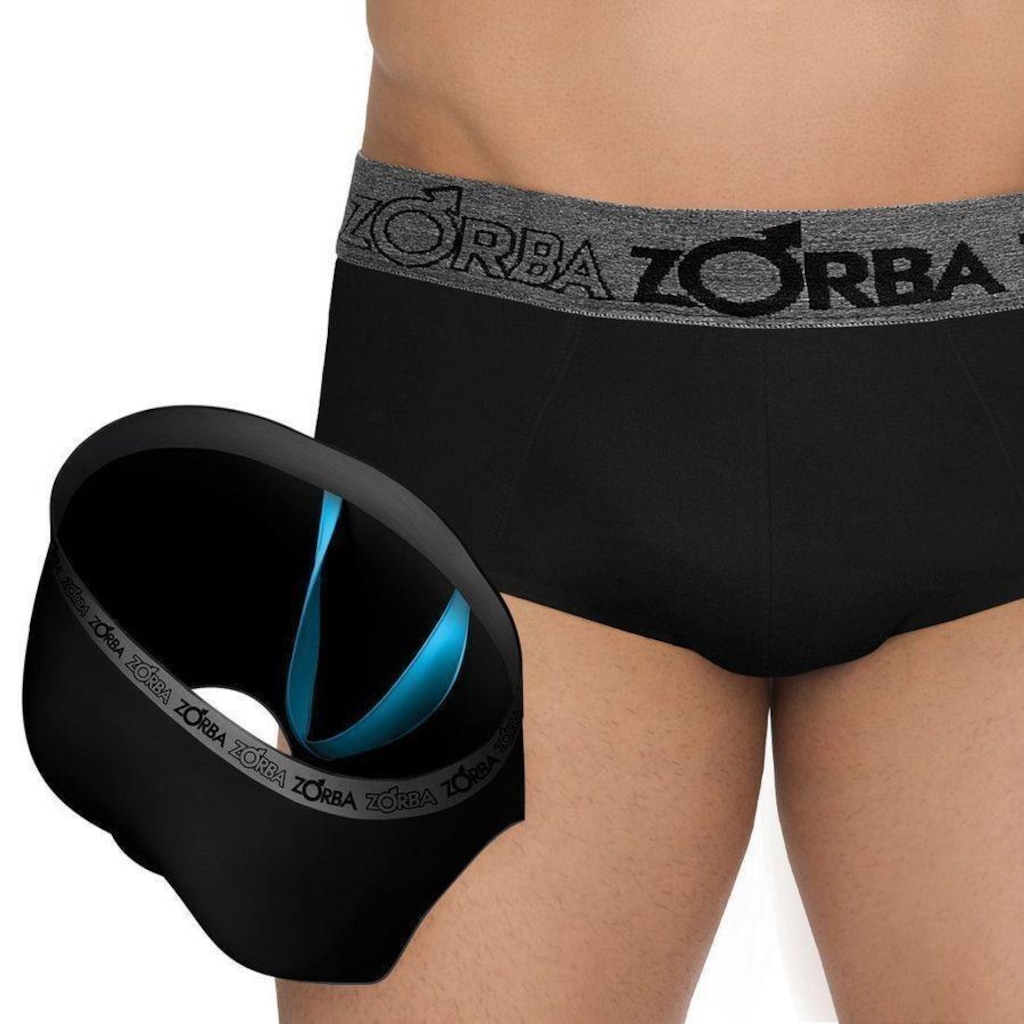 Imagem 4 do produto Kit 3 Cuecas Zorba Slip Comsuporte Anatômico - Adulto