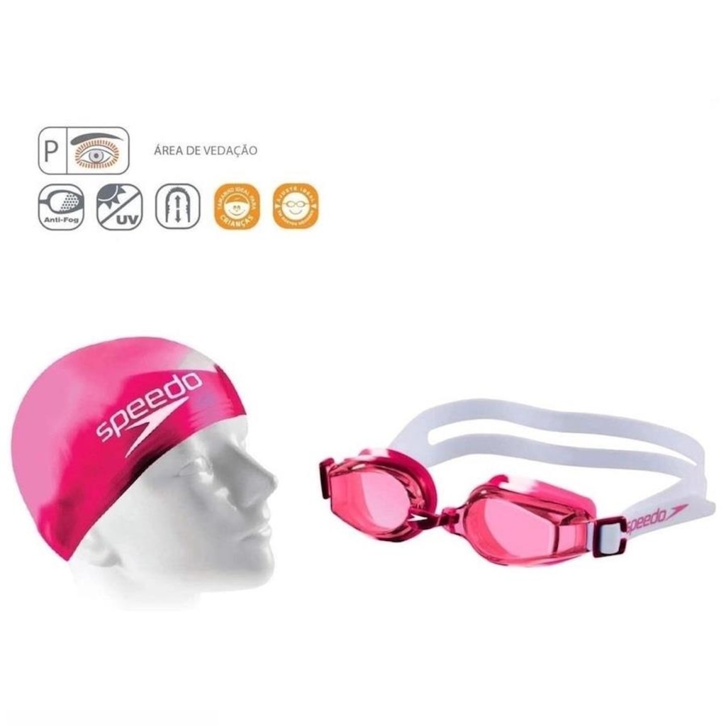 Imagem 4 do produto Kit Natação Infantil Speedo Swim Jr Slc - Óculos + Touca