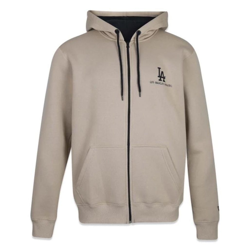 Blusão de Moletom com Capuz Aberto New Era Los Angeles Dodgers Old - Masculino