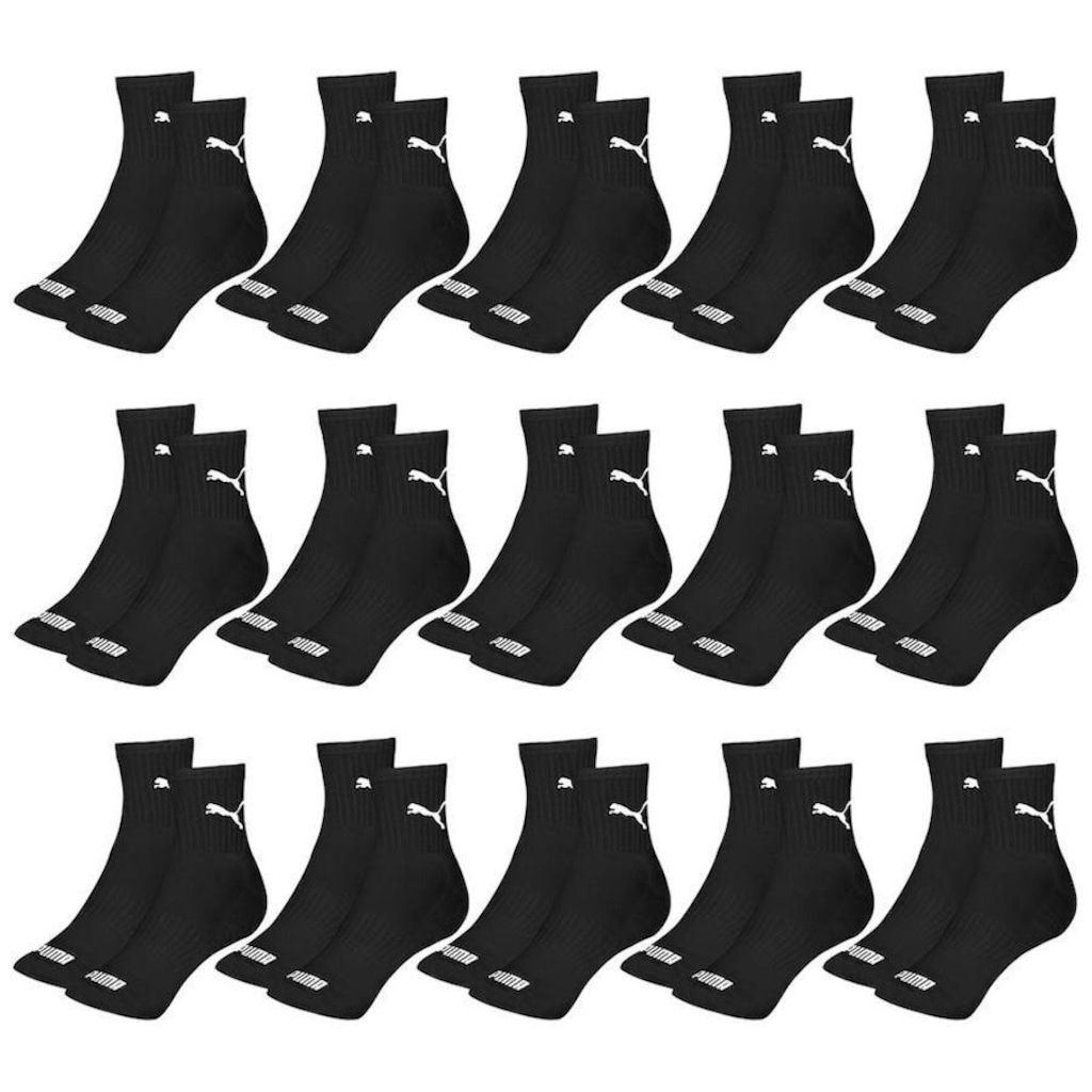Kit Meia Cano Médio Puma Esportiva - 15 Pares - Masculino