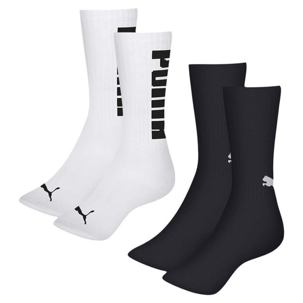 Kit Meia Cano Longo Puma Esportiva - 2 Pares - Masculina - Foto 1