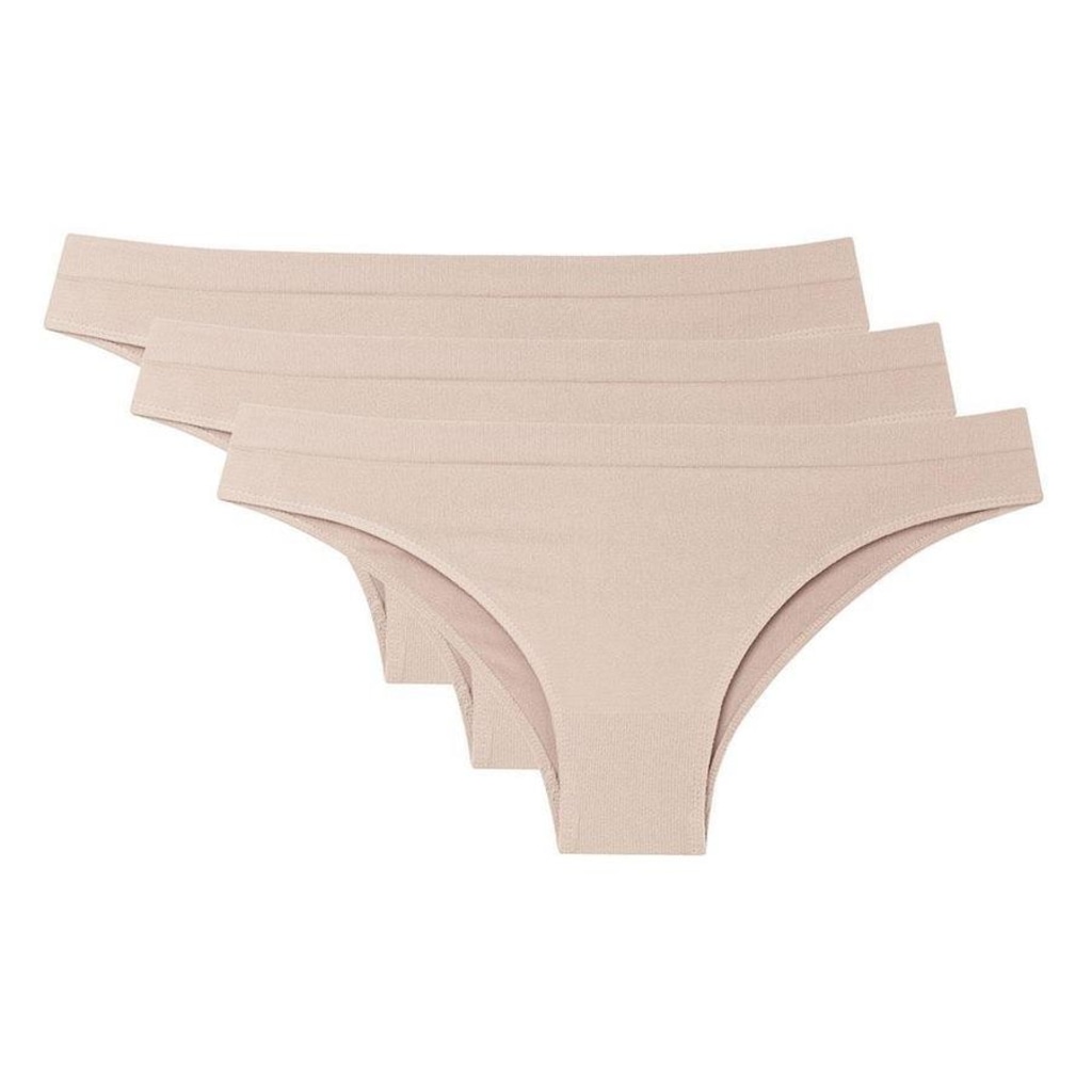 Kit 3 Calcinhas Biquíni She Microfibra Sem Costura Adulto