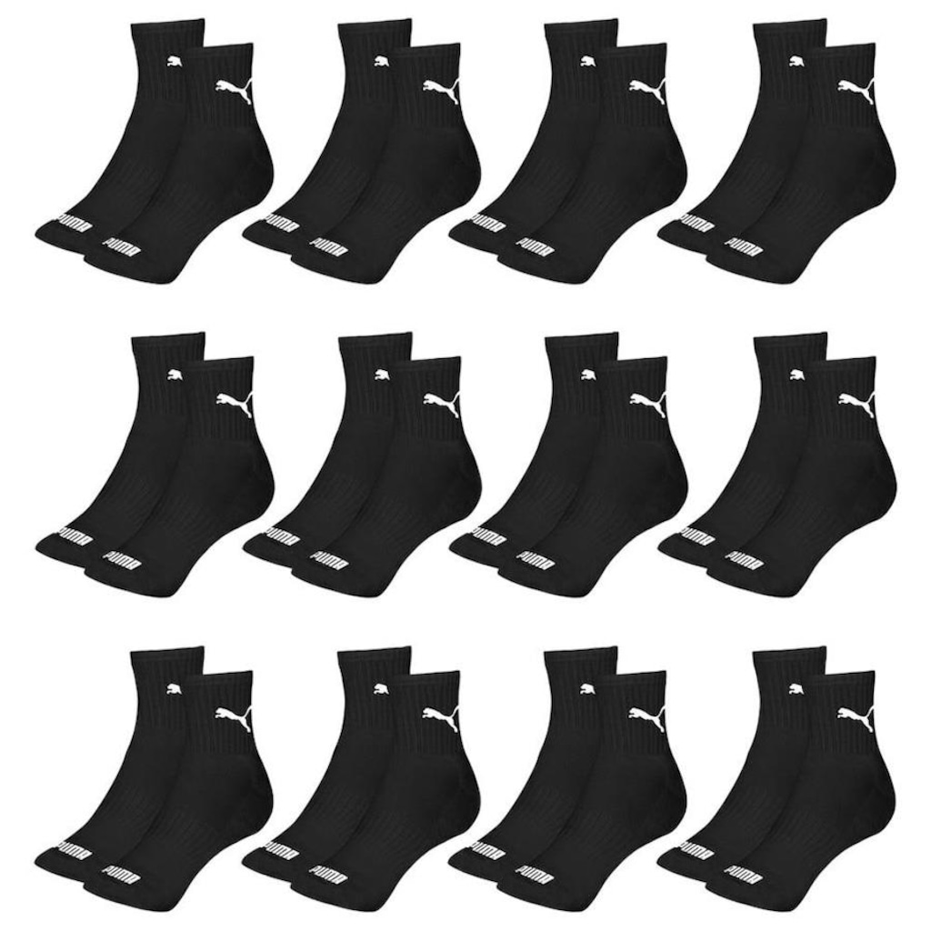 Kit Meia Cano Médio Puma Esportiva - 12 Pares - Feminino