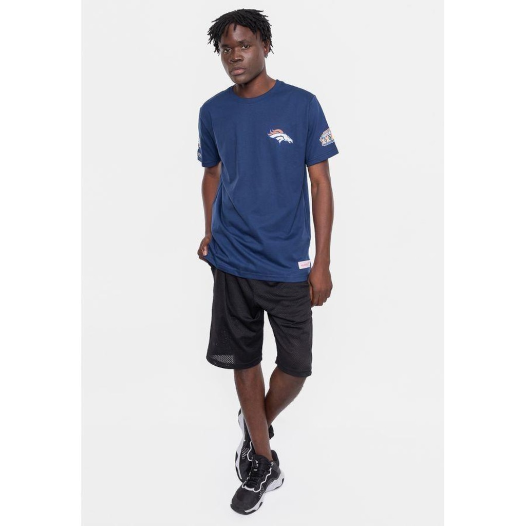 Camiseta Mitchell & Ness Masculina Superbowl Champ Denver Broncos Azul Marinho - Mitchell & Ness