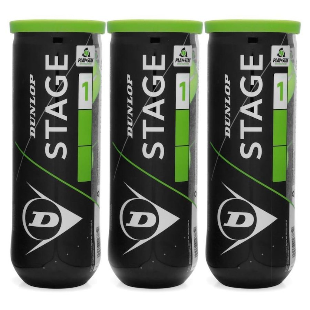 Bola de Tênis Dunlop Stage 1 - Pack com 03 Tubos