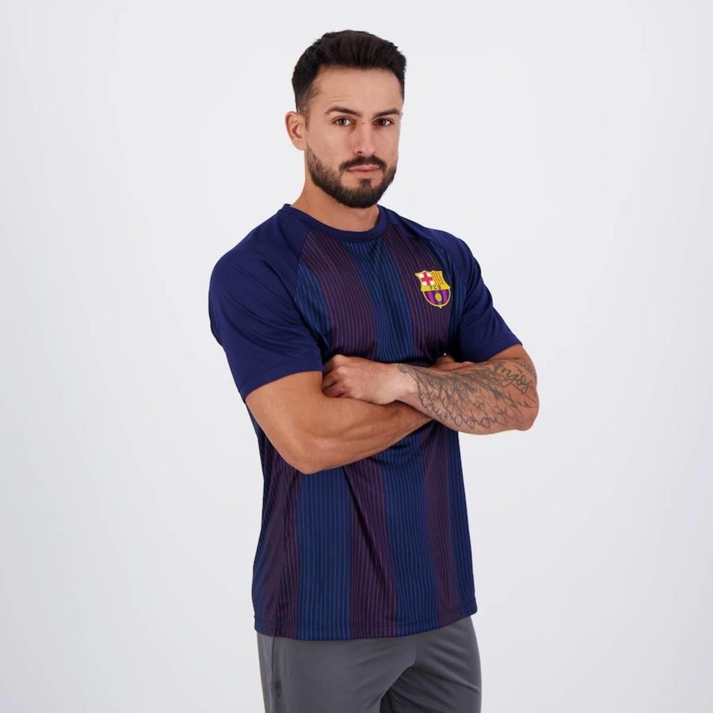 Camisa Barcelona Balboa Blaugrana Listrada Marinho - Foto 1