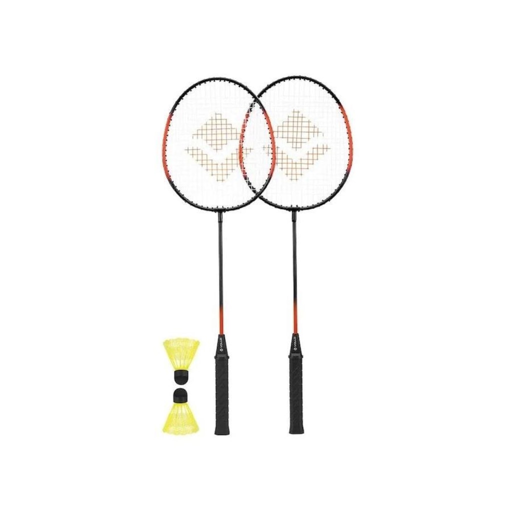 Kit Badminton Vollo Completo com 2 Raquetes e 2 Petecas