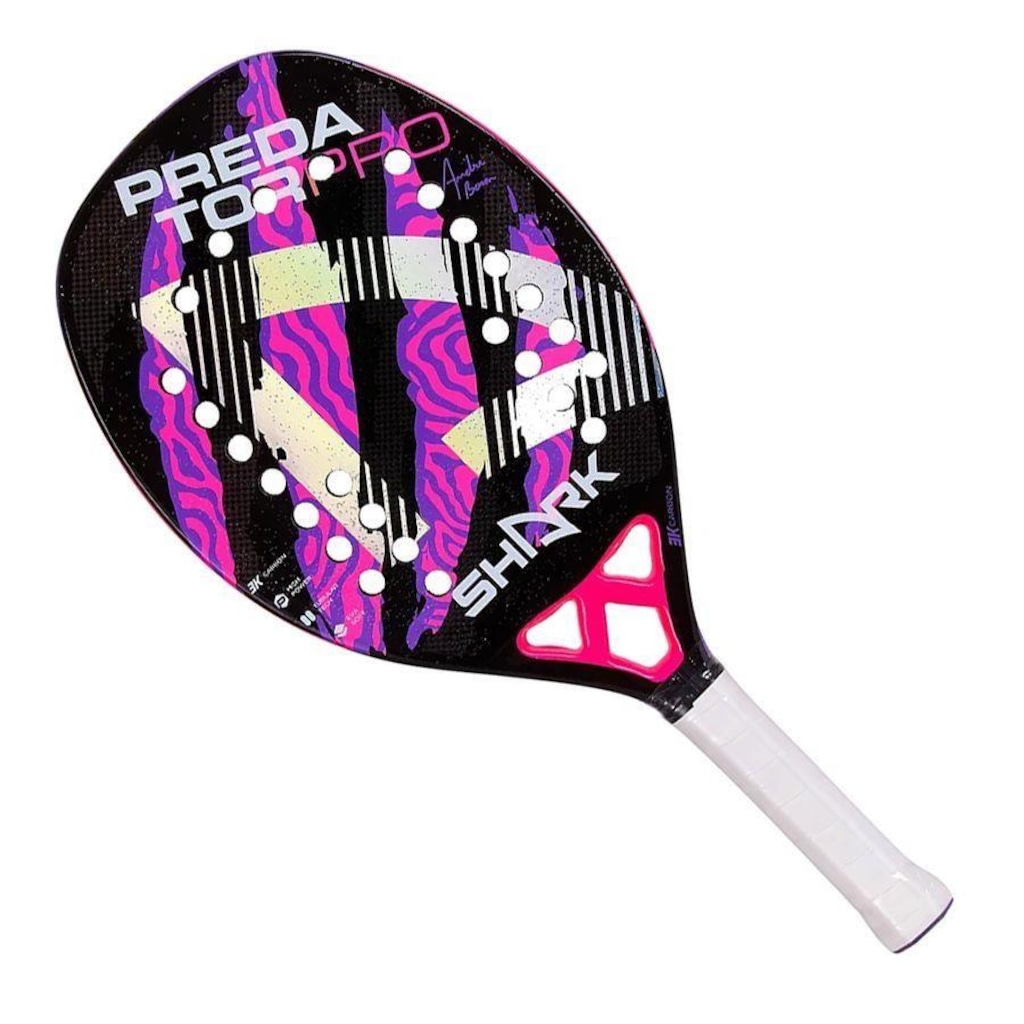 Raquete de Beach Tennis Shark Predator 20mm - Foto 1