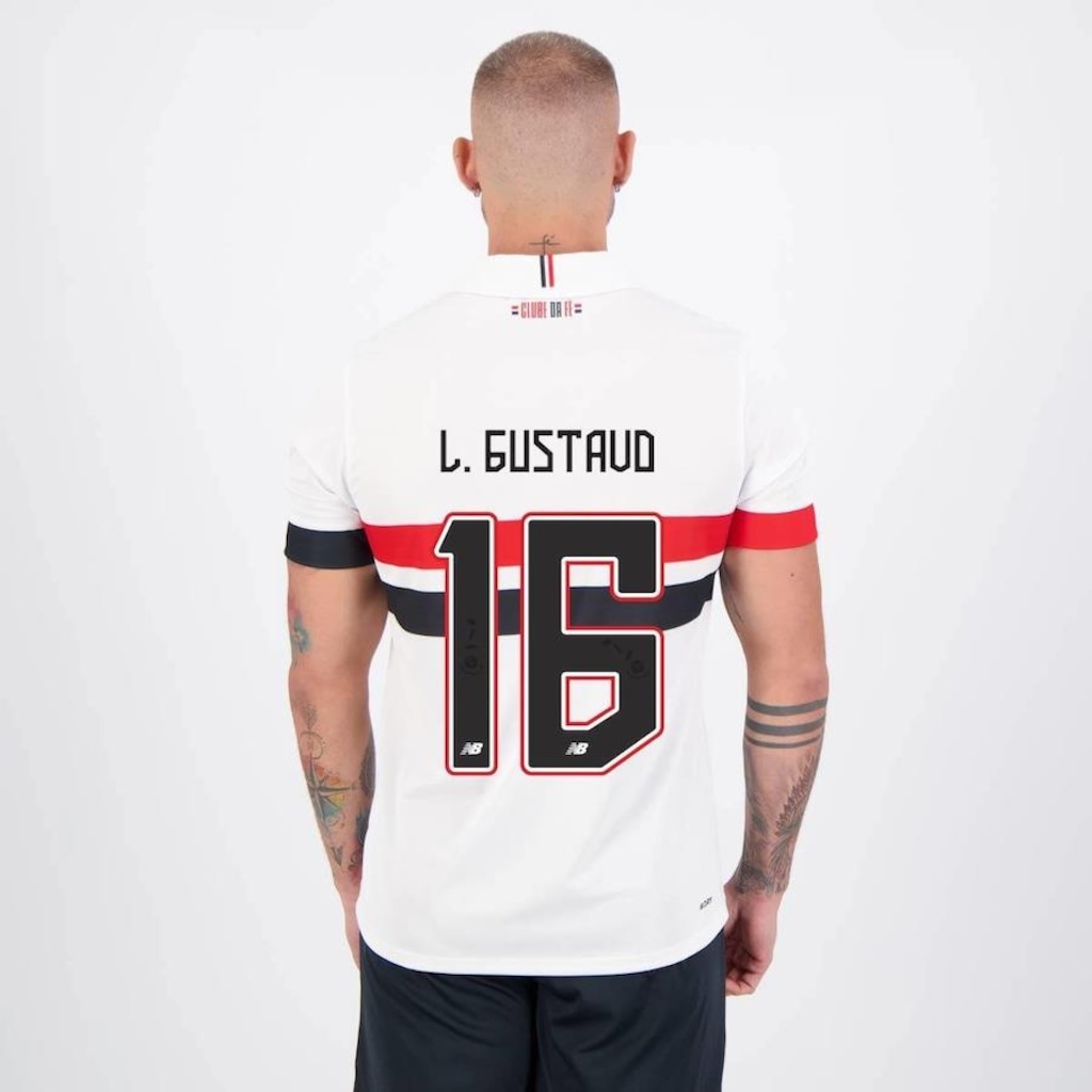 Camisa do São Paulo I 2024 New Balance 16 Luiz Gustavo - Masculina