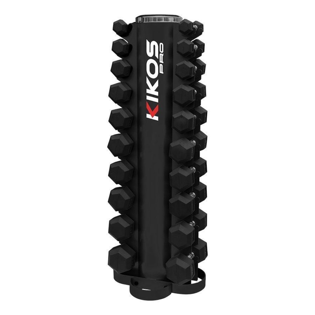 Torre de Halter Kikos Sextavado Emborrachado de 1 a 10Kg