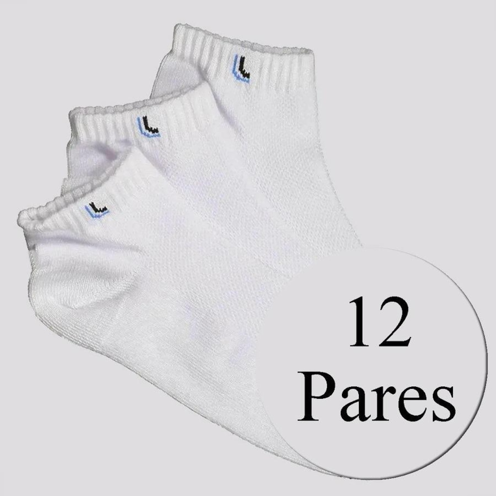 Kit Meias Lupo Walk Cano Curto - 12 Pares - Adulto