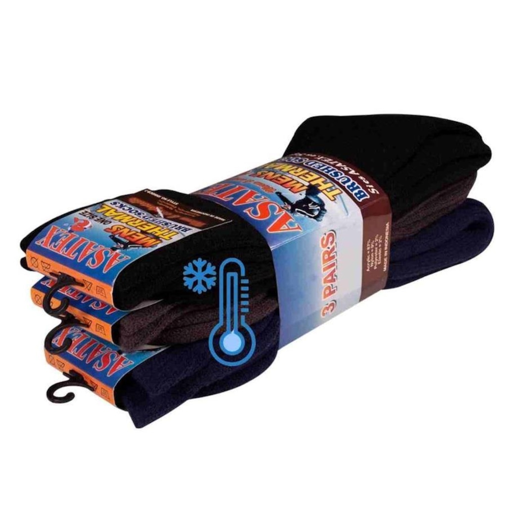 Meia Térmica Cano Alto Asatex Masculina Kit 3 Pares Frio Intenso