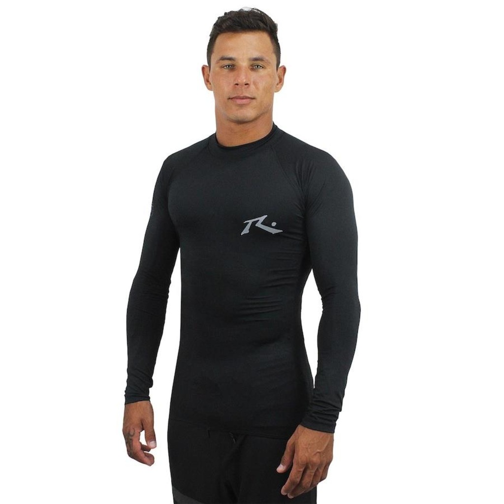 Camiseta Manga Longa de Lycra Rusty Amphibious - Masculina - Foto 1