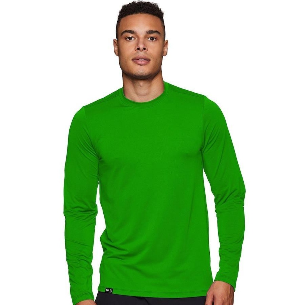 Camiseta Slim Fitness Manga Longa UV Proteção Solar Fator 50 Tecido Gelado - Masculina - Foto 1