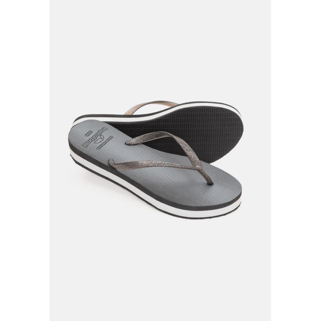 Imagem 4 do produto Chinelo Tropical Brasil Flatform Perolado Fumê com Glitter - Feminino