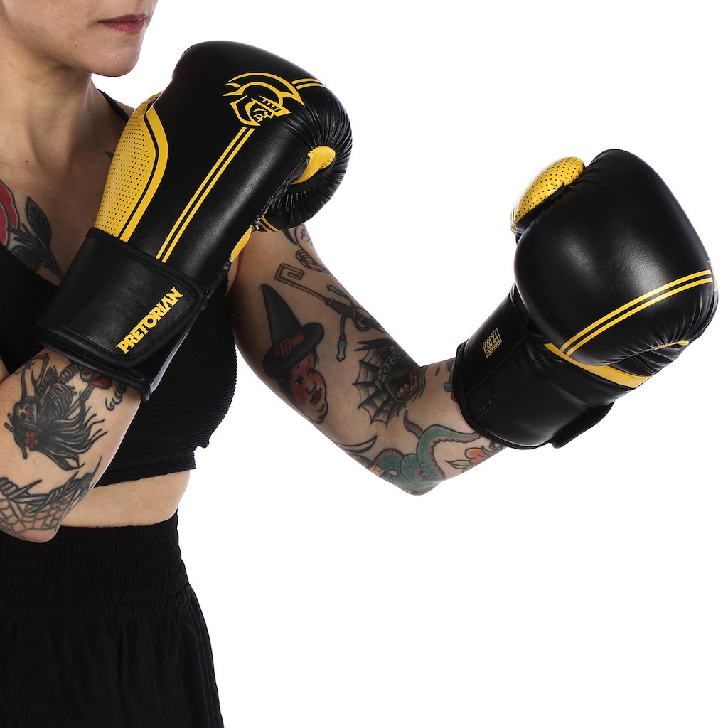Imagem 2 do produto Kit de Luvas de Boxe e Muay Thai First Fx1 Pretorian + Bandagem + Bucal