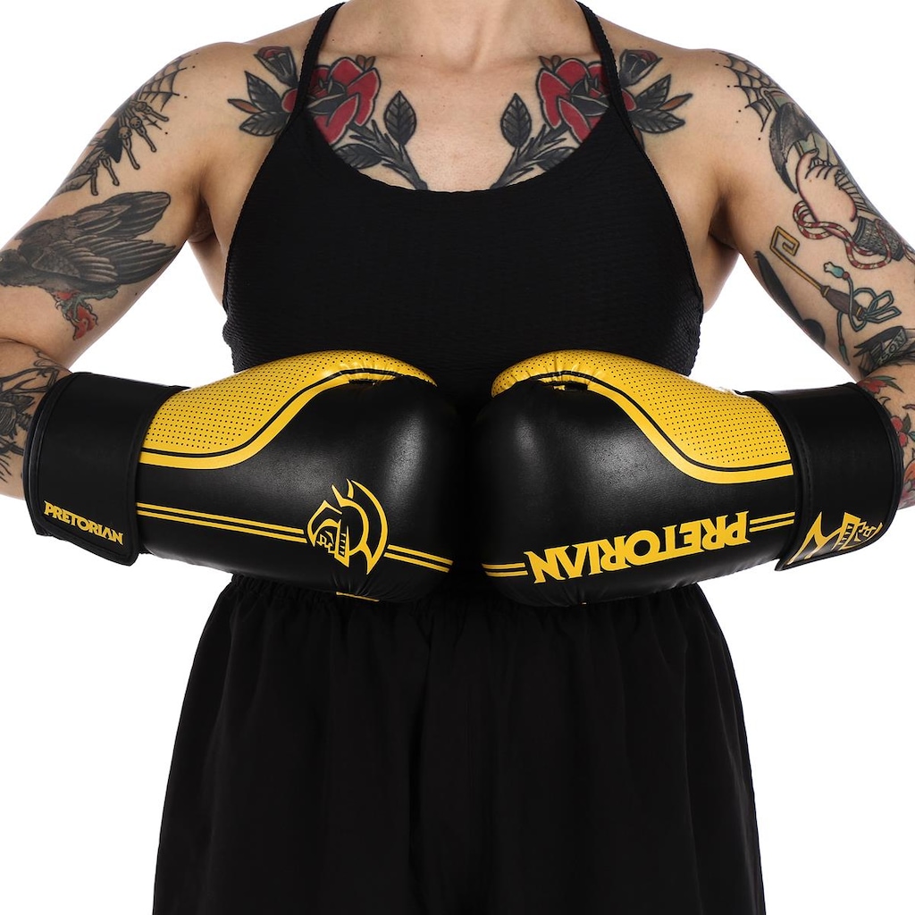 Imagem 3 do produto Kit de Luvas de Boxe e Muay Thai First Fx1 Pretorian + Bandagem + Bucal
