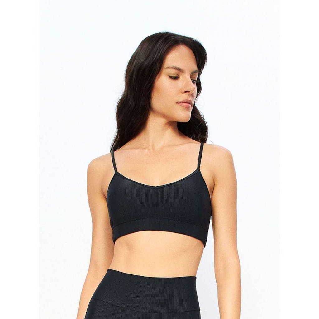 Top Fitness com Bojo Bodyforsure Alça Reta Textura Line - Feminino