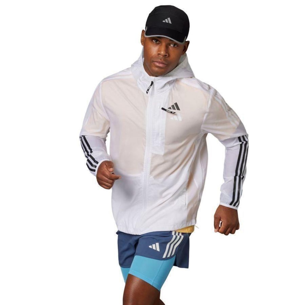 Imagem 2 do produto Jaqueta com Capuz adidas Own The Run 3 Stripes - Masculina