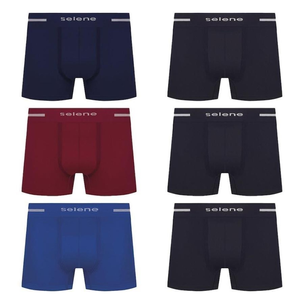 Kit Cueca Selene Boxer sem Costura - 6 Unidades - Masculino - Foto 1