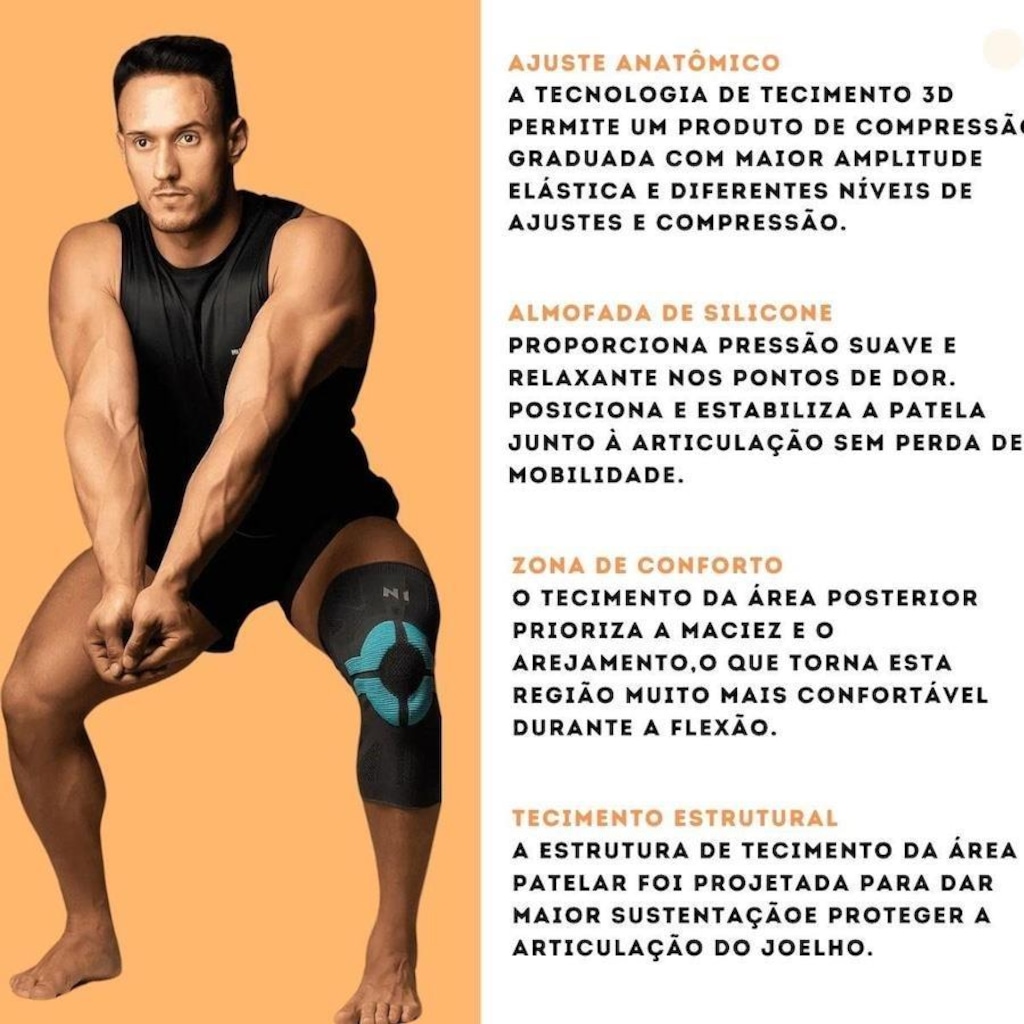 Imagem 2 do produto Protetor de Joelho N1 Sport Knit 3D Pró