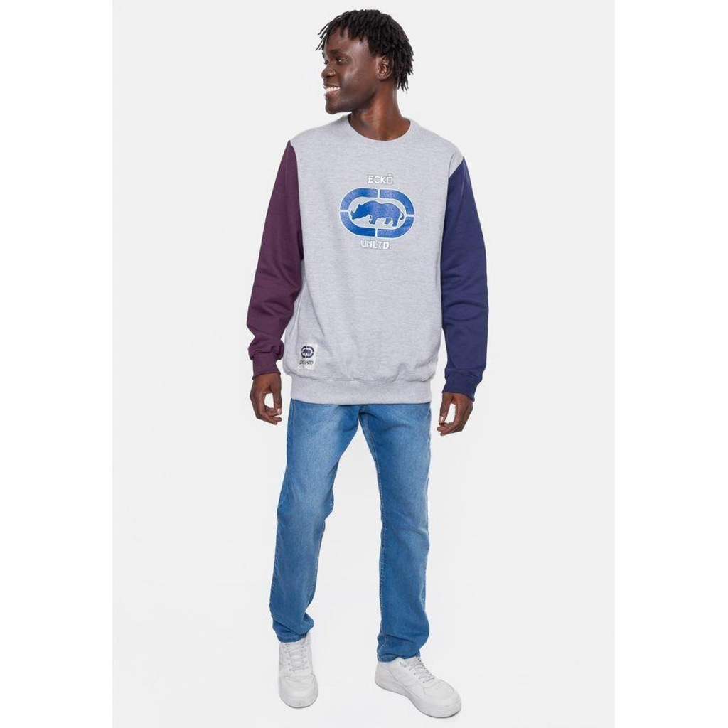 Blusão de Moletom Ecko Original Mescla Medio - Masculino - Foto 1