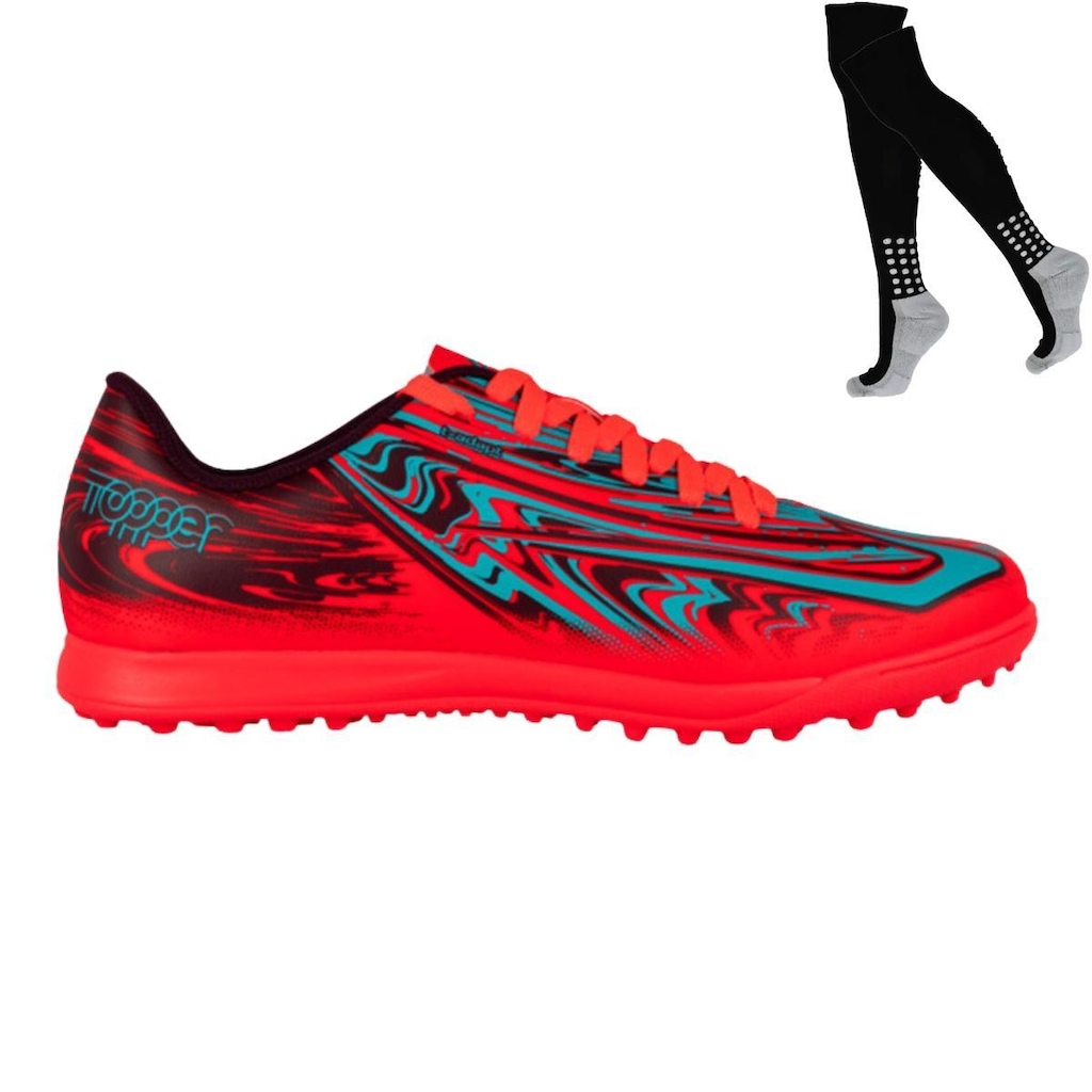 Kit Chuteira Society Topper Strike V e Meião