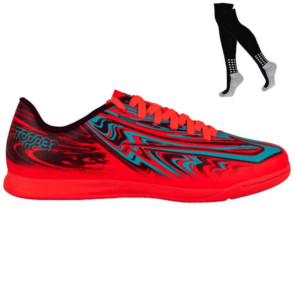 Kit Chuteira Futsal Topper Strike V e Meião