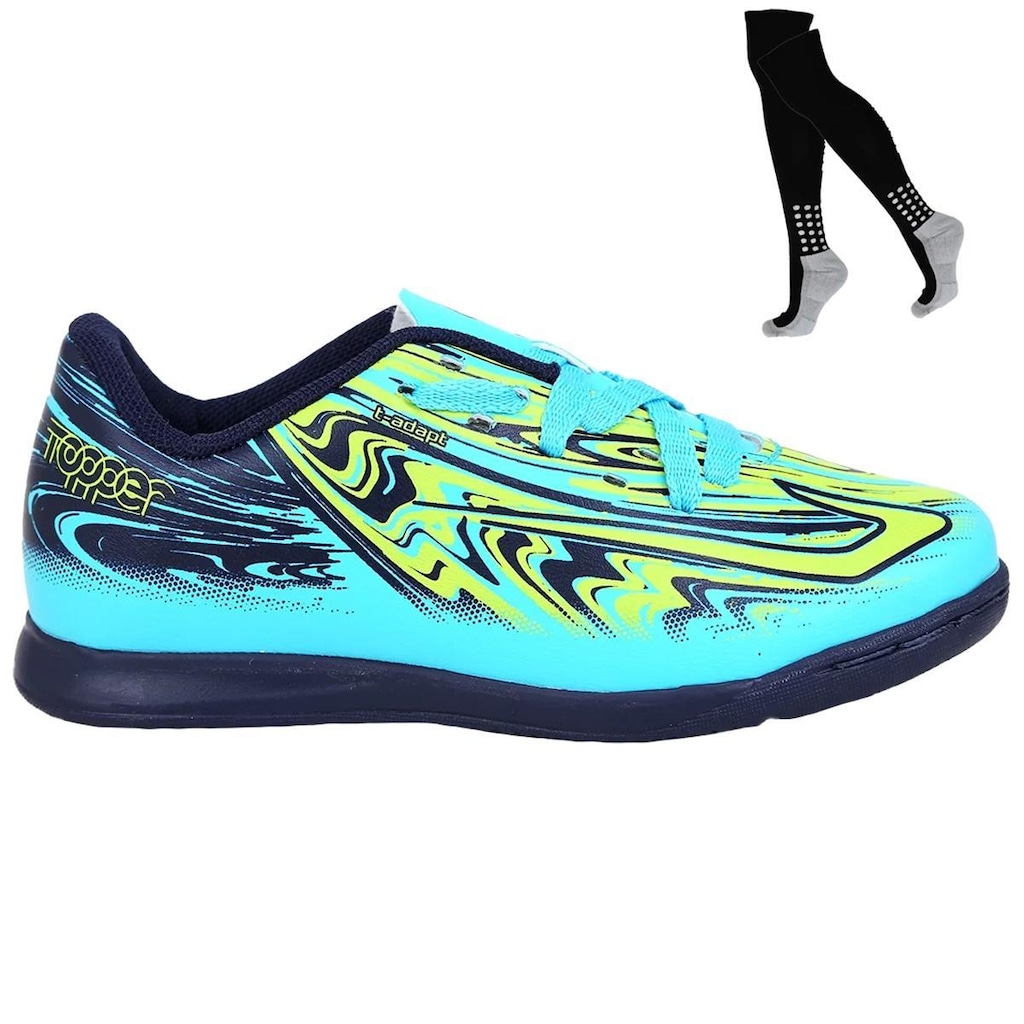 Kit Chuteira Futsal Topper Strike V e Meião